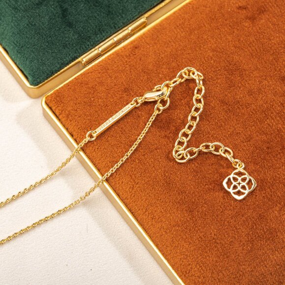 Kendra Scott Gold Elisa Aqua Kyocera Opal Necklace - Picture 3 of 3